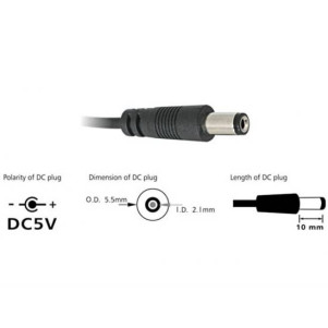 CAVO ALIMENTAZIONE USB CONNETTORE DC 5.5 x 2.1 MM MT 1 DELOCK