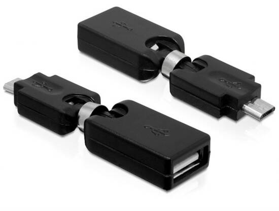 ADATTATORE RUOTABILE USB A FEMMINA - MICRO USB MASCHIO DELOCK