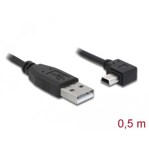 CAVO USB MASCHIO - USB MINI B MASCHIO ANGOLO 90° MT 0,5