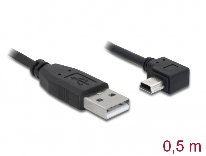 CAVO USB MASCHIO - USB MINI B MASCHIO ANGOLO 90° MT 0,5