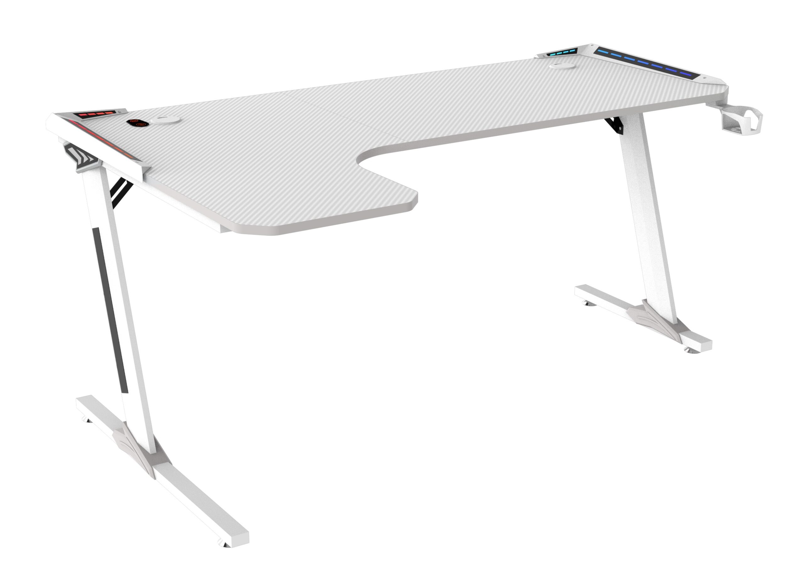 Tavolo Cortek gaming L-SHAPE RGB 160cm white