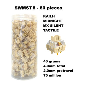 Set 80 sottotasti switch Kailh Midnight MX Silent Tactile