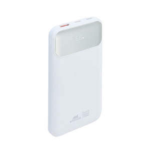 Battery Bank (10000 mAh) 22,5W fast charger con 3 cavi integrati ( di cui type C ed Usb con funzione ricarica ) Bianca