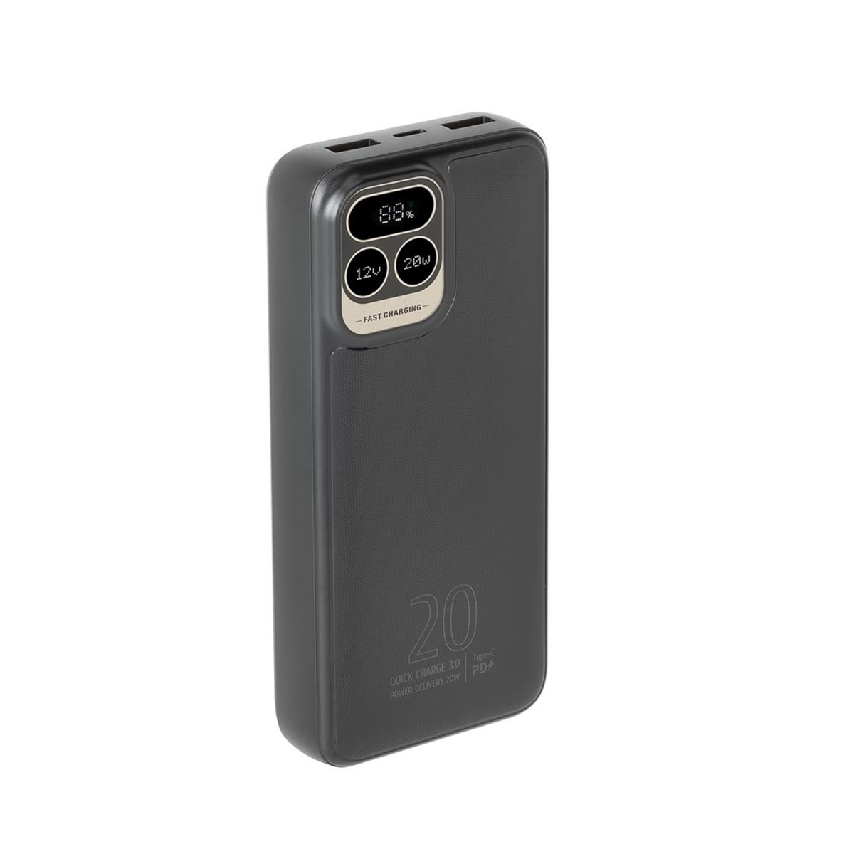 Battery Bank  (20000 mAh) PD 20W con LCD Nera