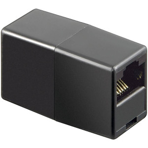 ACCOPPIATORE TELEFONICO 2 CONNETTORI RJ45 - 8P8C FEMMINA/FEMMINA COLORE NERO