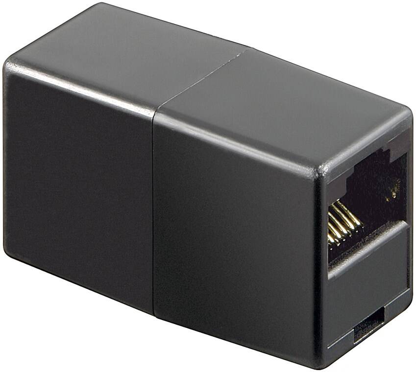 ACCOPPIATORE TELEFONICO 2 CONNETTORI RJ45 - 8P8C FEMMINA/FEMMINA COLORE NERO