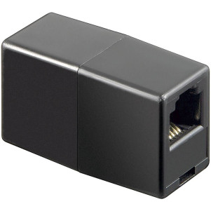 ACCOPPIATORE TELEFONICO 2 CONNETTORI RJ11 - 6P4C FEMMINA/FEMMINA COLORE NERO