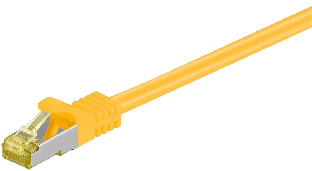 cavo di rete schermato CAT 6A S/FTP (PiMF), 500 MHz con cavo CAT 7 giallo mt 0.5